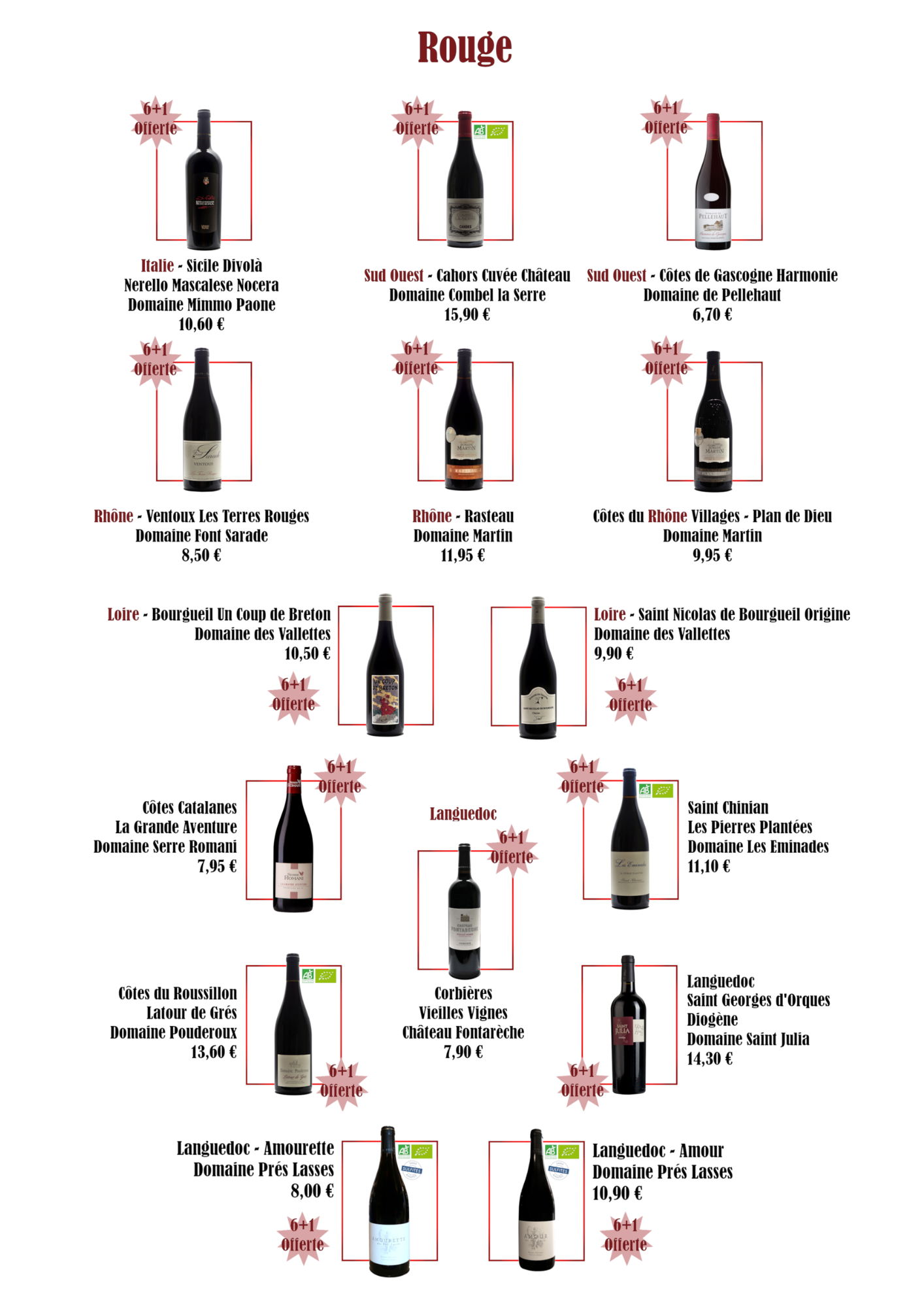 liste vins
